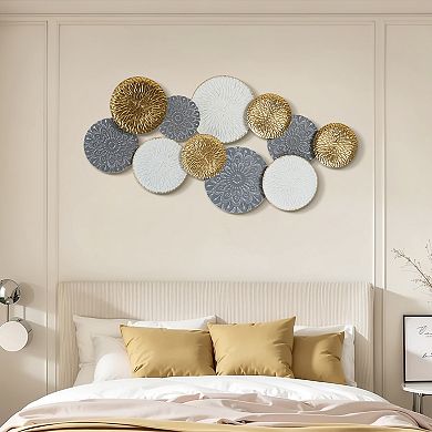 LuxenHome 48" W Connected Circles Metal Wall Decor Sculpture
