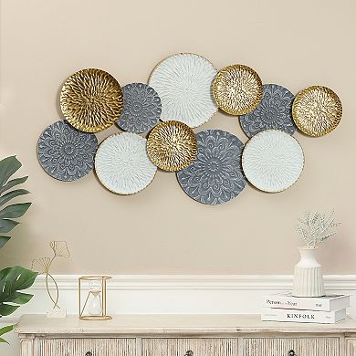 LuxenHome 48" W Connected Circles Metal Wall Decor Sculpture