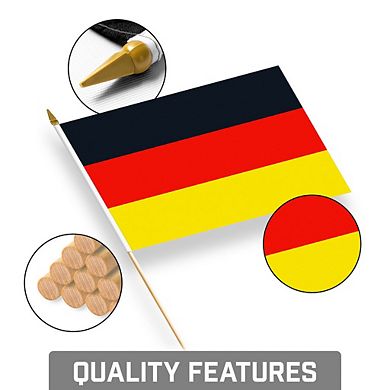 G128 8x12in 12pk Germany Printed 150d Polyester Handheld Stick Flag