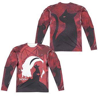 Chilling Adventures Of Sabrina Cats Long Sleeve Adult Poly Crew T-shirt