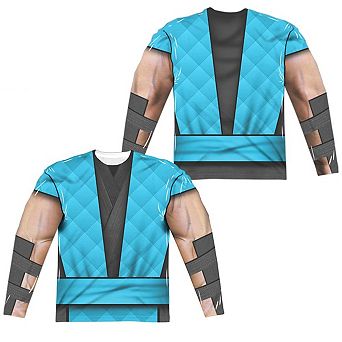Mortal Kombat Klassic Sub Zero Outfit Long Sleeve Adult Poly Crew T-shirt