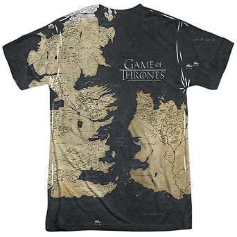 Game Of Thrones Westeros Map Short Sleeve Adult Poly Crew T-shirt