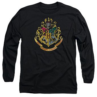 Harry Potter Hogwarts Crest Long Sleeve Adult T-shirt