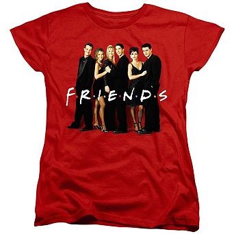 Friends Cast In Black Short Sleeve Womens T-shirt