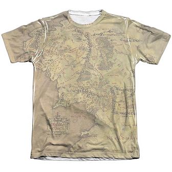 Lord Of The Rings Middle Earth Map Sleeve T-shirt