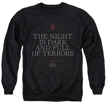 Game Of Thrones Night Is Dark Adult Crewneck Sweatshirt