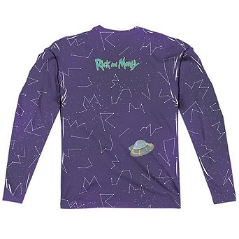 Rick And Morty Stars Long Sleeve Adult Poly Crew T-shirt