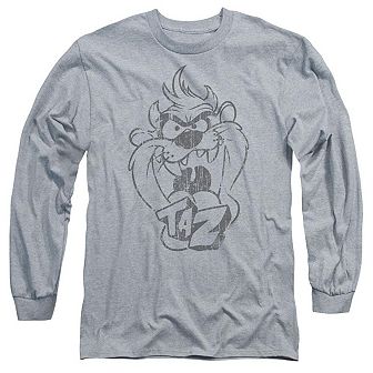 Looney Tunes Faded Taz Long Sleeve Adult T-shirt