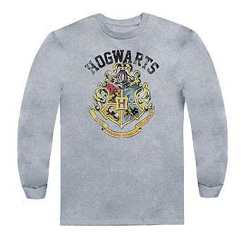 Harry Potter Hogwarts Crest Long Sleeve Adult T-shirt