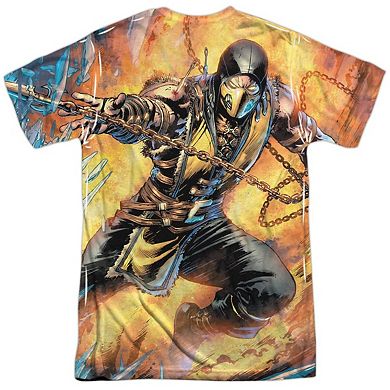 Mortal Kombat Kombat Comic Short Sleeve Adult Poly Crew T-shirt