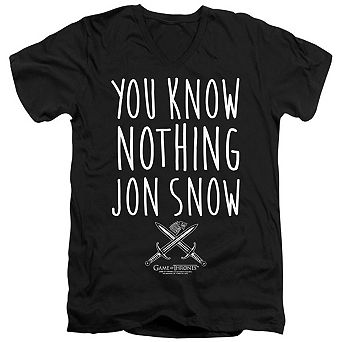 Game Of Thrones You Know Nothing Jon Snow Short Sleeve T-shirt