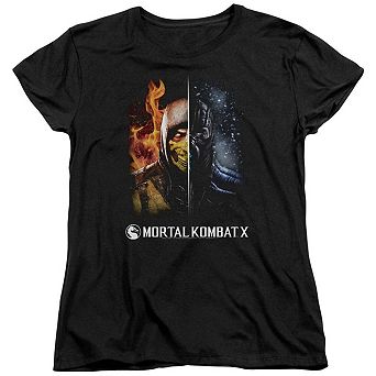 Mortal Kombat Fire And Ice Short Sleeve Womens T-shirt