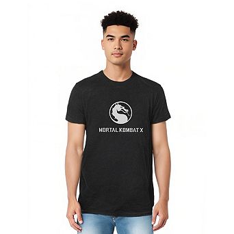 Mortal Kombat X Dragon Logo Adult Heather T-shirt