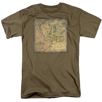 Lord Of The Rings Middle Earth Map Short Sleeve Adult T-shirt