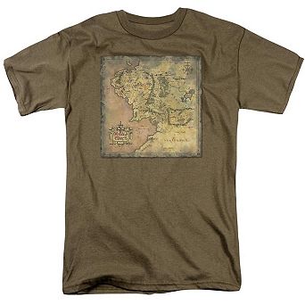 Lord Of The Rings Middle Earth Map Short Sleeve Adult T-shirt