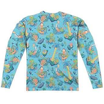 Rick And Morty Ricktanical Long Sleeve Adult Poly Crew T-shirt