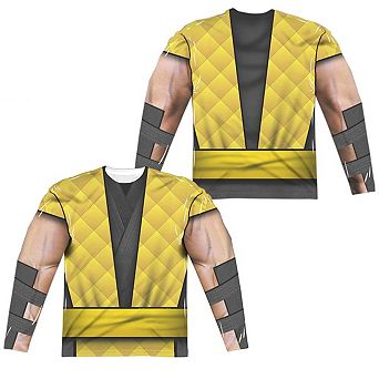 Mortal Kombat Klassic Scorpion Outfit Long Sleeve Adult Poly Crew T-shirt