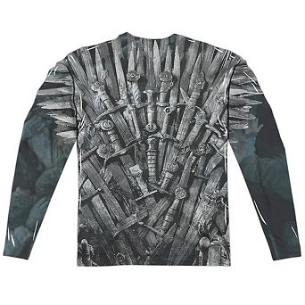 Game Of Thrones Jon Snow The Throne Long Sleeve Adult Poly Crew T-shirt