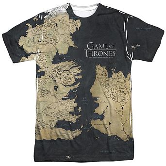Game Of Thrones Westeros Map Short Sleeve Adult Poly Crew T-shirt
