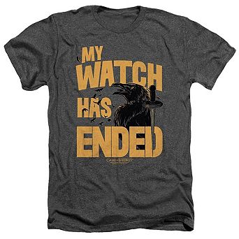Game Of Thrones My Watch Has Ended Adult Heather T-shirt
