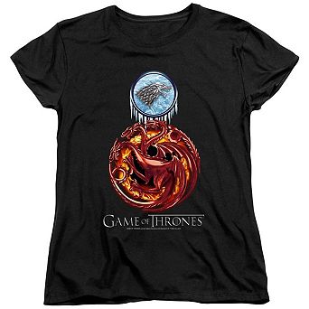 Game Of Thrones Combined Targaryn And Stark Short Sleeve Women´s T-Shirt