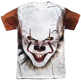 It 2017 Pennywise At Large Short Sleeve Adult Poly Crew T-shirt