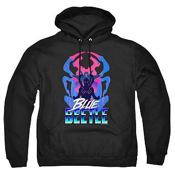 Blue Beetle Silhouette Adult Pull Over Hoodie