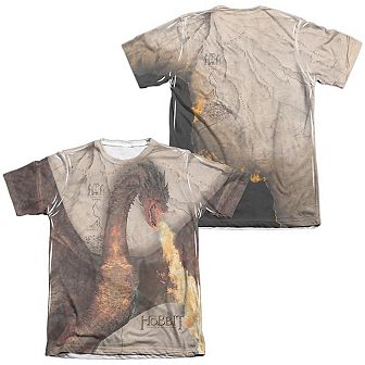 Hobbit Smaug Attack (front/back) Sleeve T-shirt