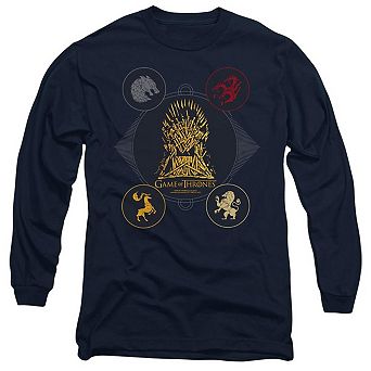 Game Of Thrones 4 Houses 4 The Throne Long Sleeve Adult T-shirt