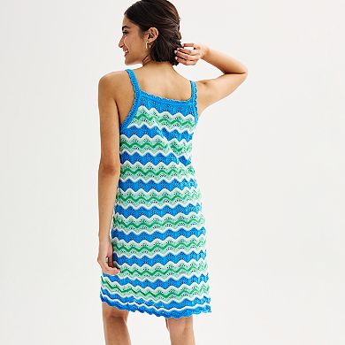 Juniors' Freshman Sleeveless Crochet Dress