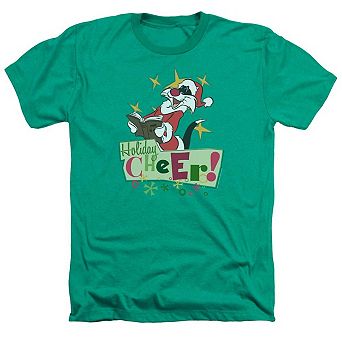Looney Tunes Cheer Sylvester Adult Heather T-shirt