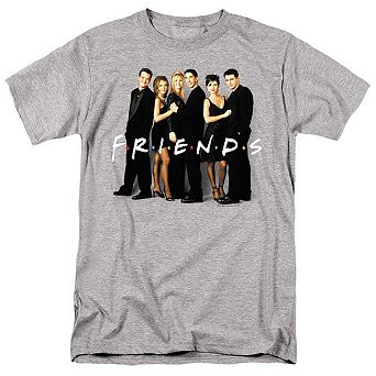 Friends Cast In Black Short Sleeve Adult T-shirt