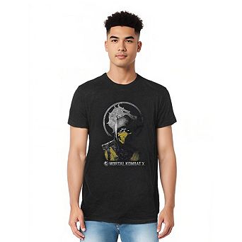 Mortal Kombat X Scorpion Bust Adult Heather T-shirt