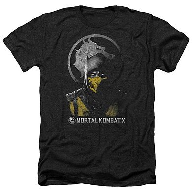 Mortal Kombat X Scorpion Bust Adult Heather T-shirt
