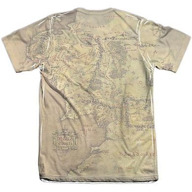 Lord Of The Rings Middle Earth Map Sleeve T-shirt