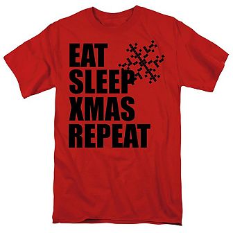 Eat Sleep Xmas Repeat Unisex Adult T-shirt