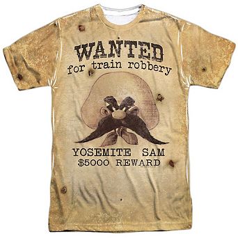 Looney Tunes Wanted Short Sleeve Adult Poly Crew T-shirt