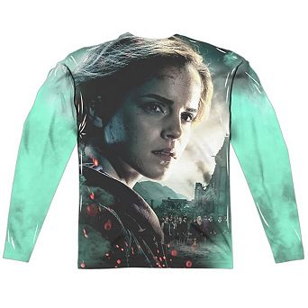 Harry Potter Hermione Final Battle Long Sleeve Adult Poly Crew T-shirt
