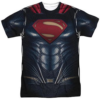 Justice League Movie Superman Uniform Short Sleeve Adult Poly Crew T-shirt
