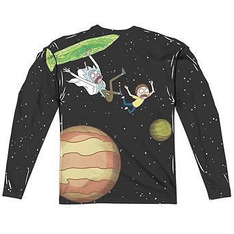 Rick And Morty Rick And Morty In Space Long Sleeve Adult Poly Crew T-shirt