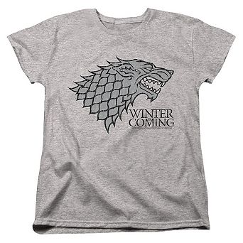 Game Of Thrones Stark Winter Is Coming On Gray Short Sleeve Women´s T-Shirt