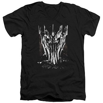 Lord Of The Rings Big Sauron Head Short Sleeve Adult V Neck T-shirt