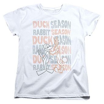Looney Tunes Duck Season Rabbit Season Short Sleeve Women´s T-Shirt