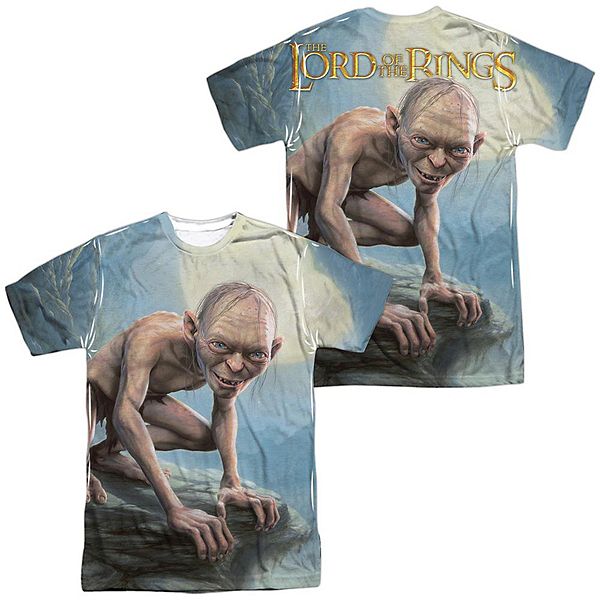Lord Of The Rings Gollum Moon Short Sleeve Adult Poly Crew T-shirt Lord Of The Rings Gollum Moon Short Sleeve Adult Poly Crew T-shirt