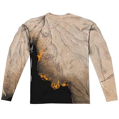 Hobbit Smaug Attack Long Sleeve Adult Poly Crew T-shirt