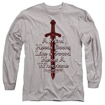 Game Of Thrones The Mind Needs Books Long Sleeve Adult T-shirt
