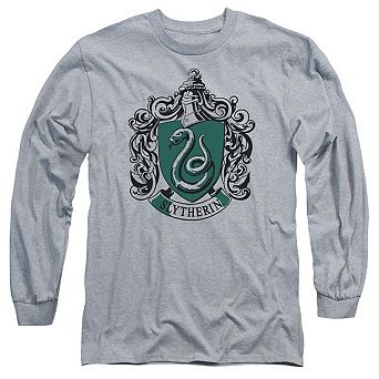 Harry Potter Slytherin Crest Long Sleeve Adult T-shirt