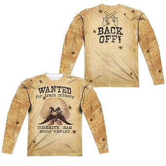 Looney Tunes Wanted Long Sleeve Adult Poly Crew T-shirt