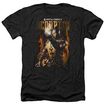 Mortal Kombat Scorpion Adult Heather T-shirt
