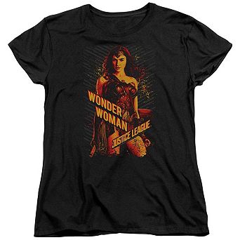 Justice League Movie Wonder Woman Short Sleeve Womens T-shirt